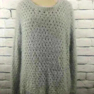 Altar’d State Gray Soft Fuzzy Pleated Sweater M/L